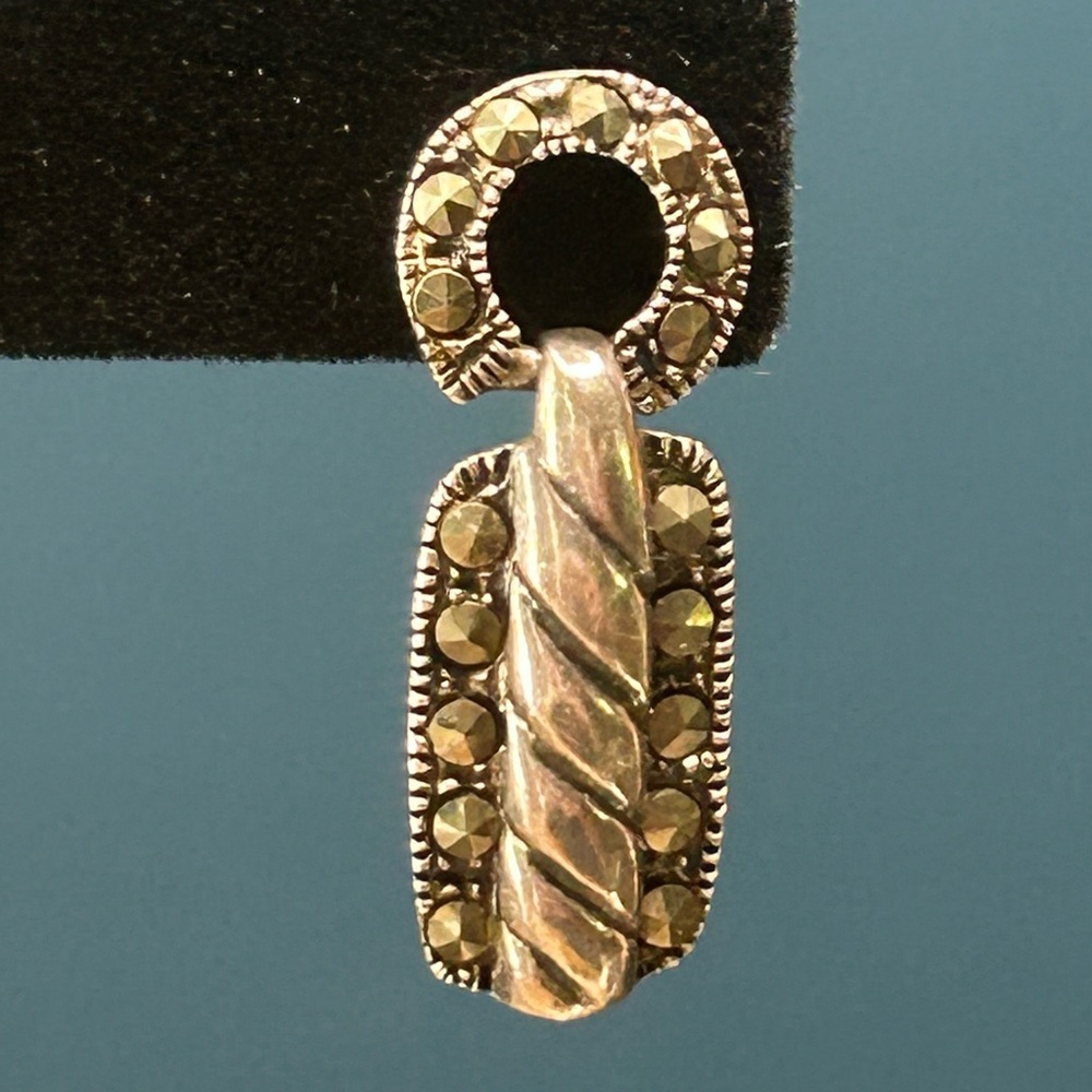Marcasite Sterling Silver Dangle Earrings - Picture 4 of 8